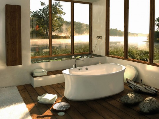 Ambrosia Bathroom Design Ideas with White Rugs by Pearl Baths