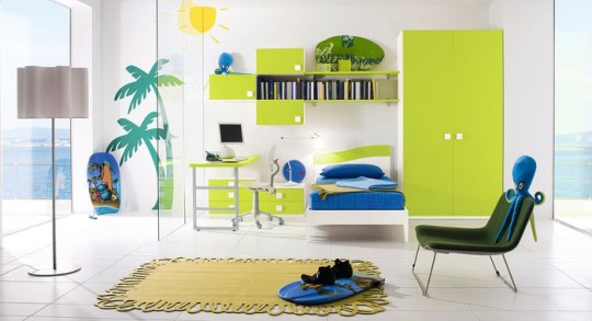 Cool Green Beach Boys Bedroom Ideas