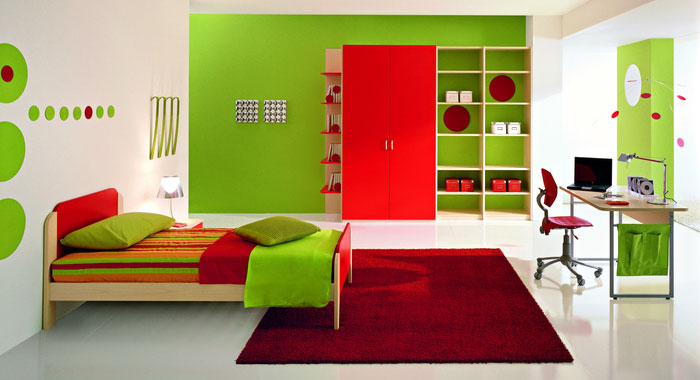 Fresh Green Boys Bedroom Ideas With Red Rug - Interior ...