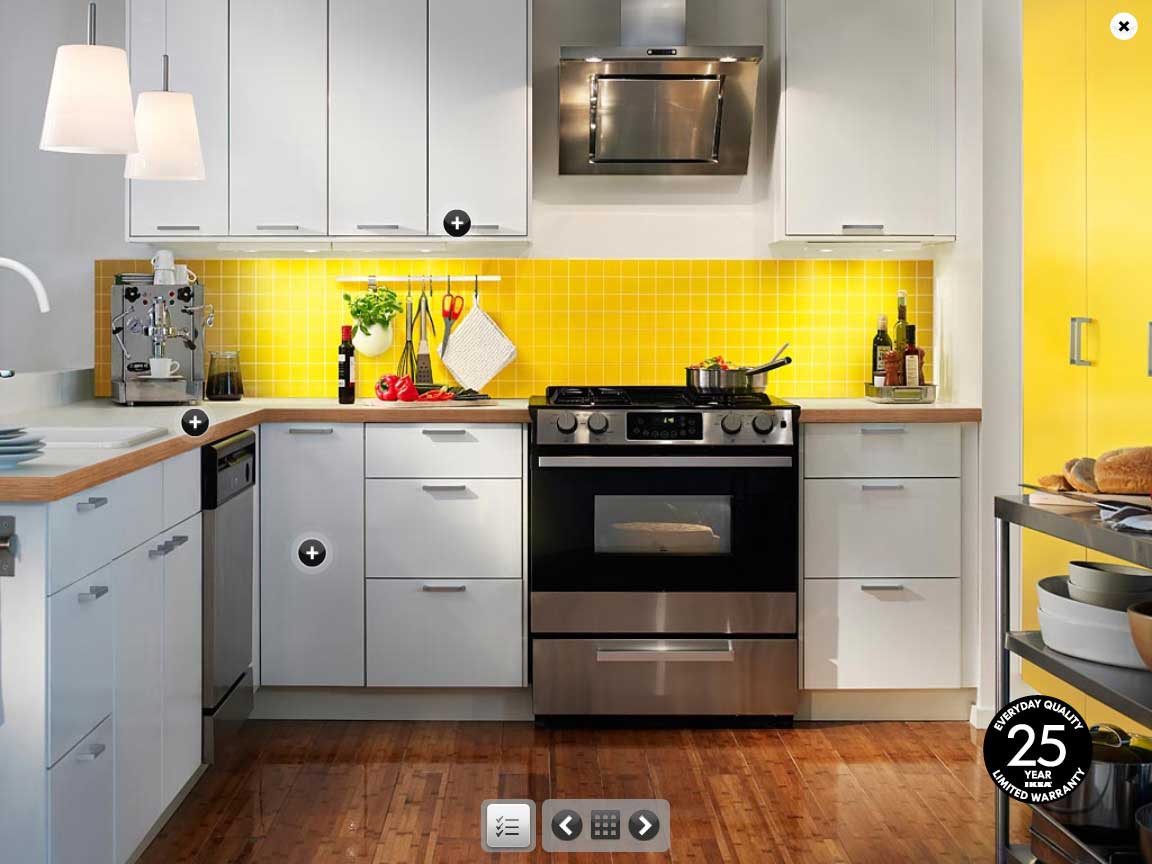IKEA yellow and white kitchen design. IKEA yellow kitchen cabinets ...
