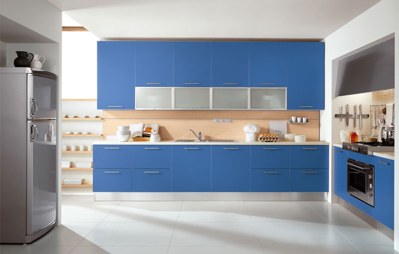 Simple Blue Modular Kitchen Inspirations - Interior Design Ideas