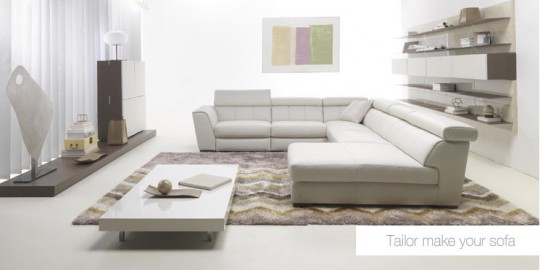 Contemporary Living Room with White Sofa Set