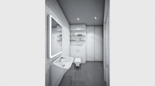 Modern White Grey Wastafel with Minimalistic Wastafel