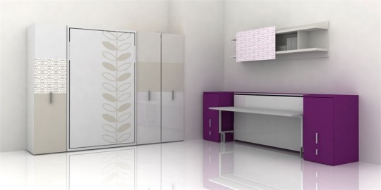 Purple and Violet Bedroom Furniture by Clei