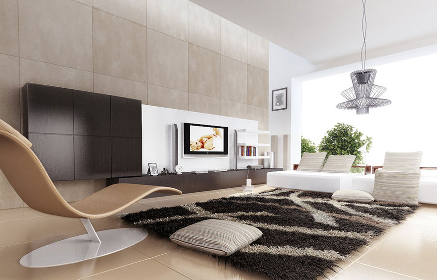 cream living room furniture on Cream Colored Living Room With Shag Rug And Funky Furniture  Cream