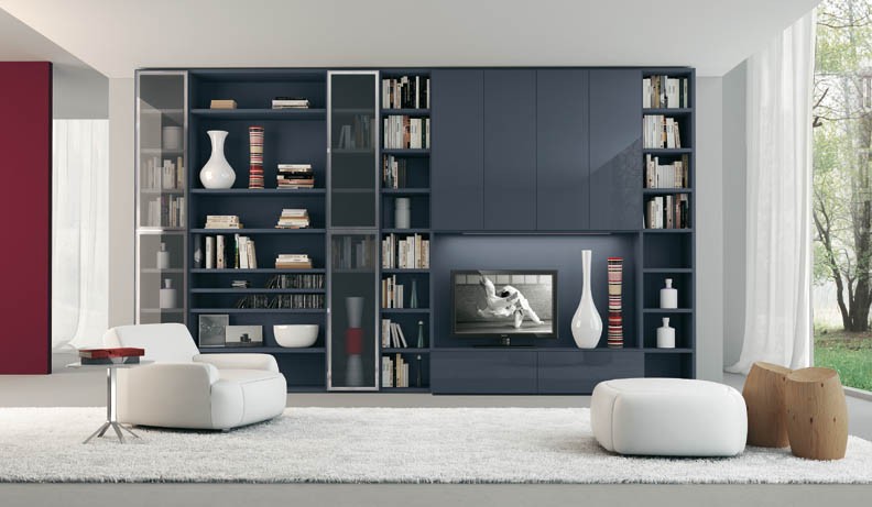 Dark Grey LCD TV Table Shelf Cabinet - Interior Design Ideas
