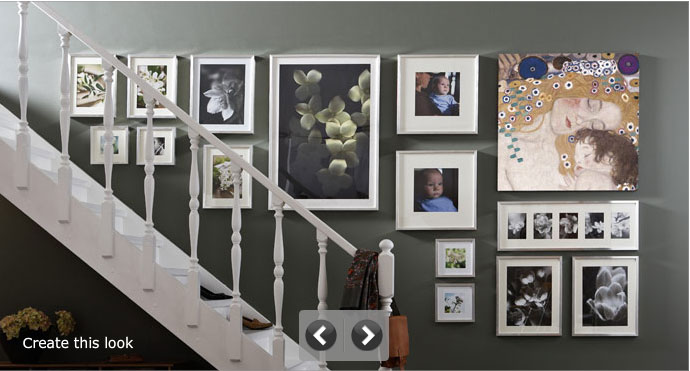 Hanging Photos in Grey Wall at the Side of Staircase - Interior ...