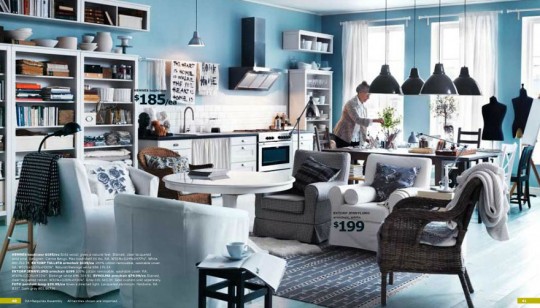 Modern IKEA Blue Living Room Area