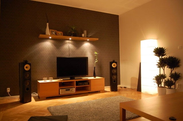 great living room ideas on Touch  Warm Tech Living Room With Great Lighting     Home Design Ideas