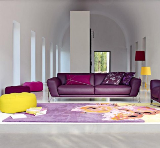 sofa and sectionals on And Modern Sofas Design Inspirations  Purple And Yellow Modern Sofa