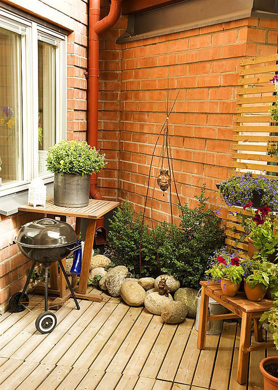 Corner Small Garden Apartment Ideas - Interior Design Ideas