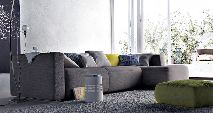 modern grey sofa