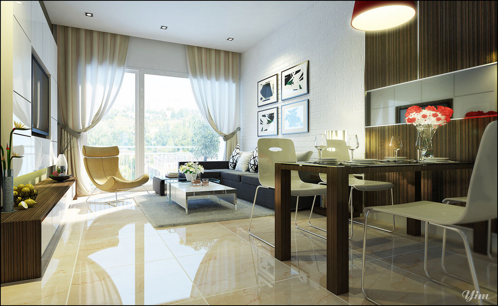 living room dining room design on Room Designs Rendering By Yim Lee  Shining Living Room And Dining Room