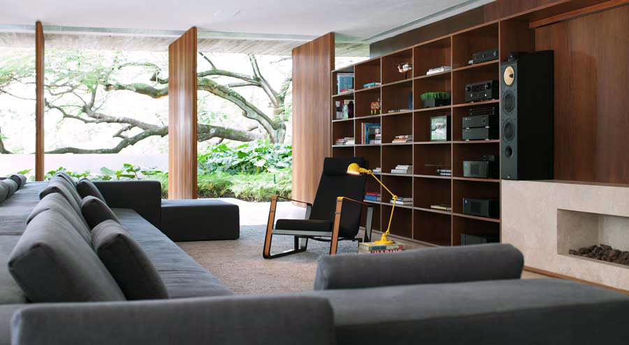 Living Room with Bookshelves