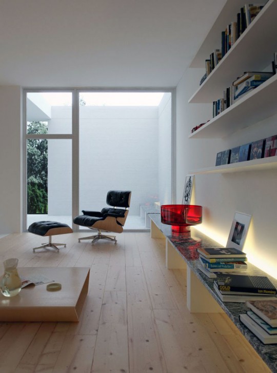 Modern Living Space with Wooden Floor Design