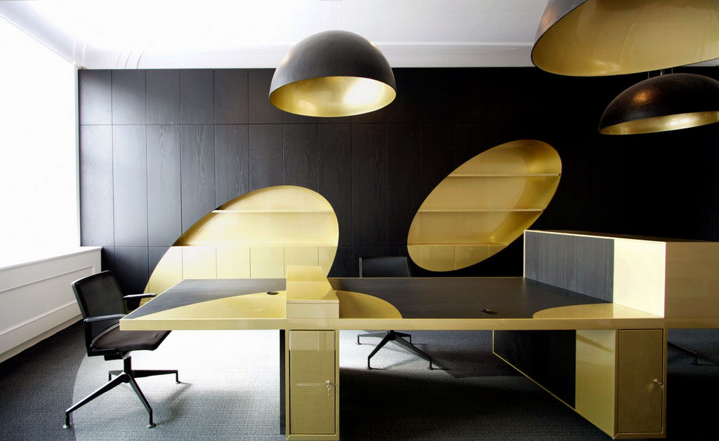 Black Gold Office Furniture Design Ideas Interior Design
