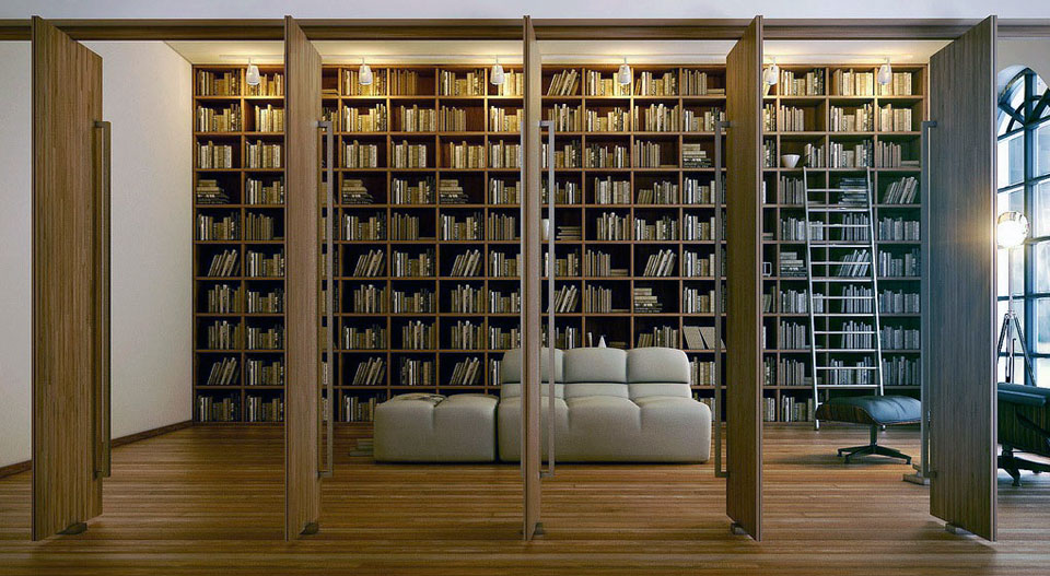 Modern Large Home Library Design Interior Design Ideas
