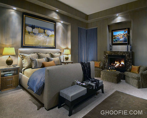 Bedroom With Fireplace