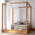 Contemporary Canopy Bed Solid Wood Mashstudios