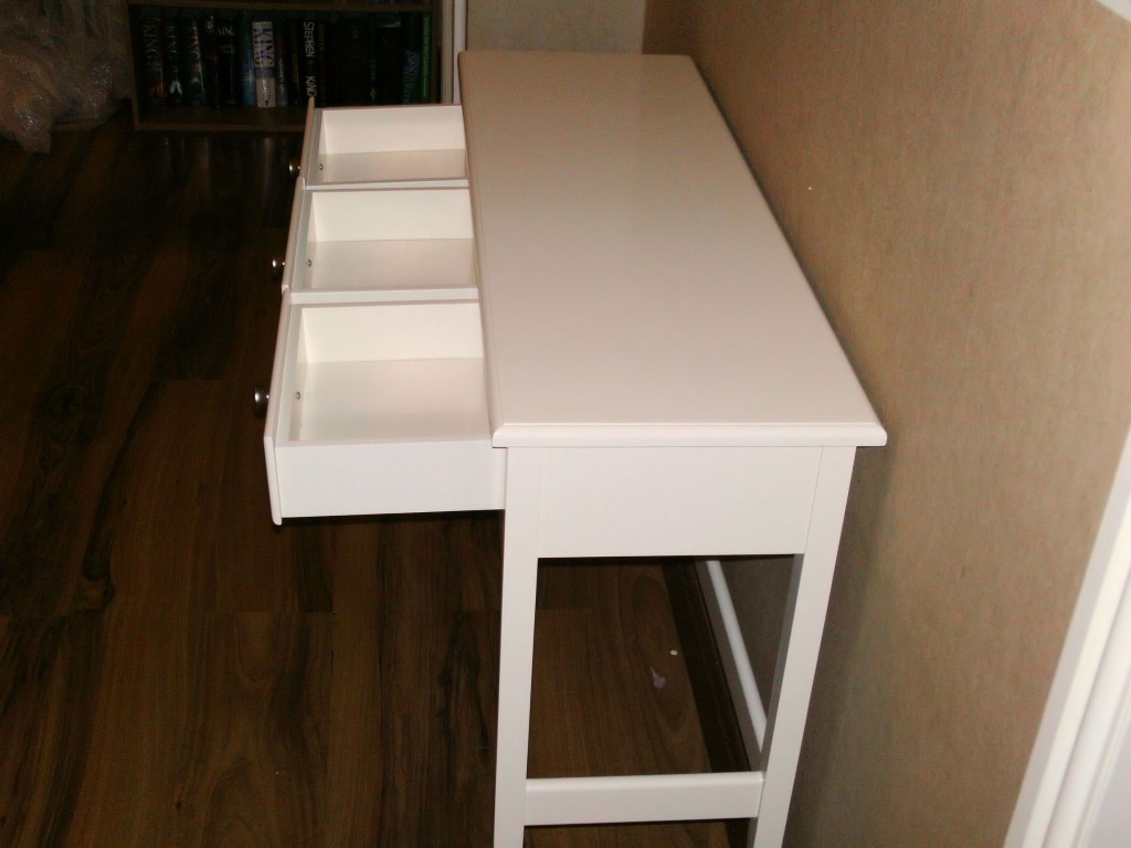 Large White Table with Rack
