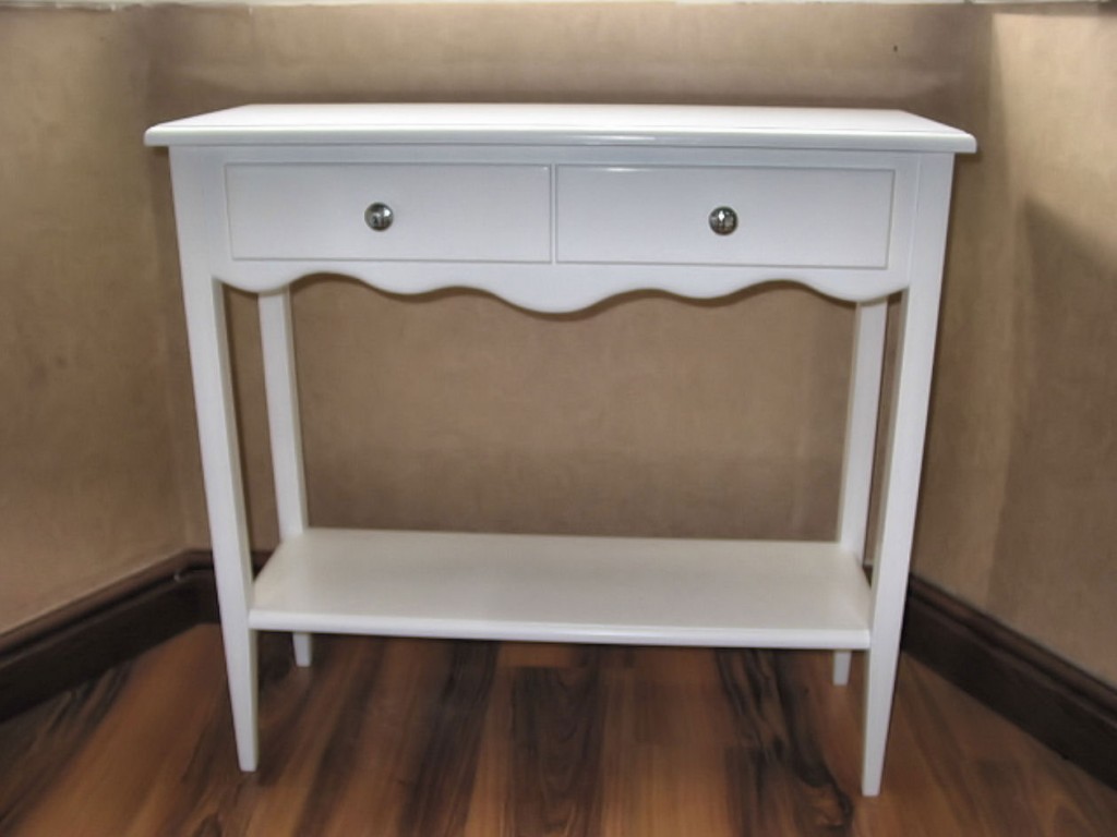 White Table With Doble Rack