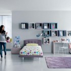 Aqua Lavendar White Contemporar Teenagers Room Design Ideas