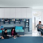 Aqua White Contemporary Teenagers Room Design Ideas