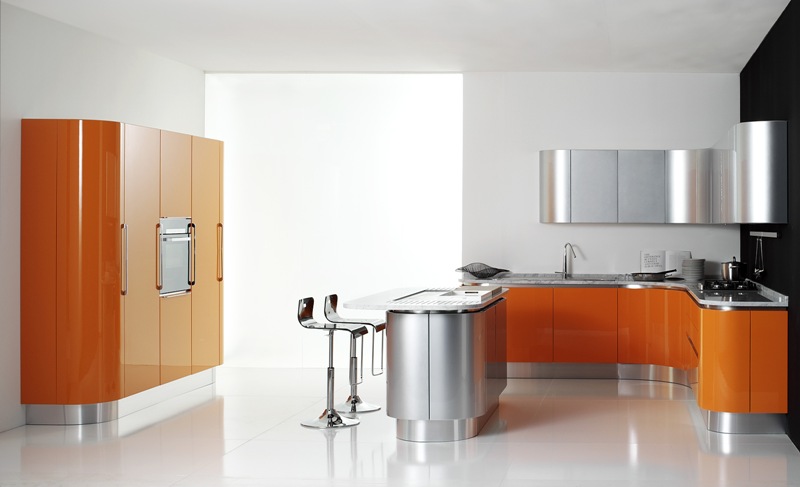 Awesome Modern Orange Kitchen Design