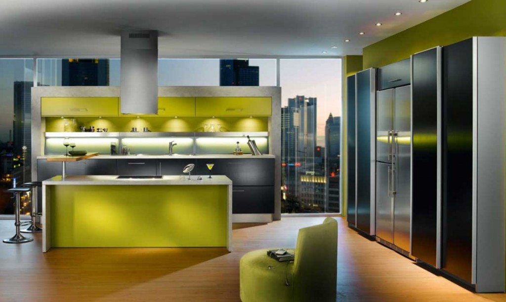 Beautiful Green Apartment Kitchen Design
