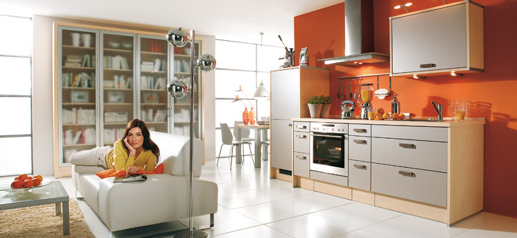 Beautiful Orange Kitchen Design