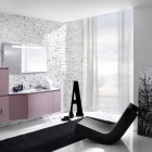 Best Modern Worn Wall Bathroom with Black Rug
