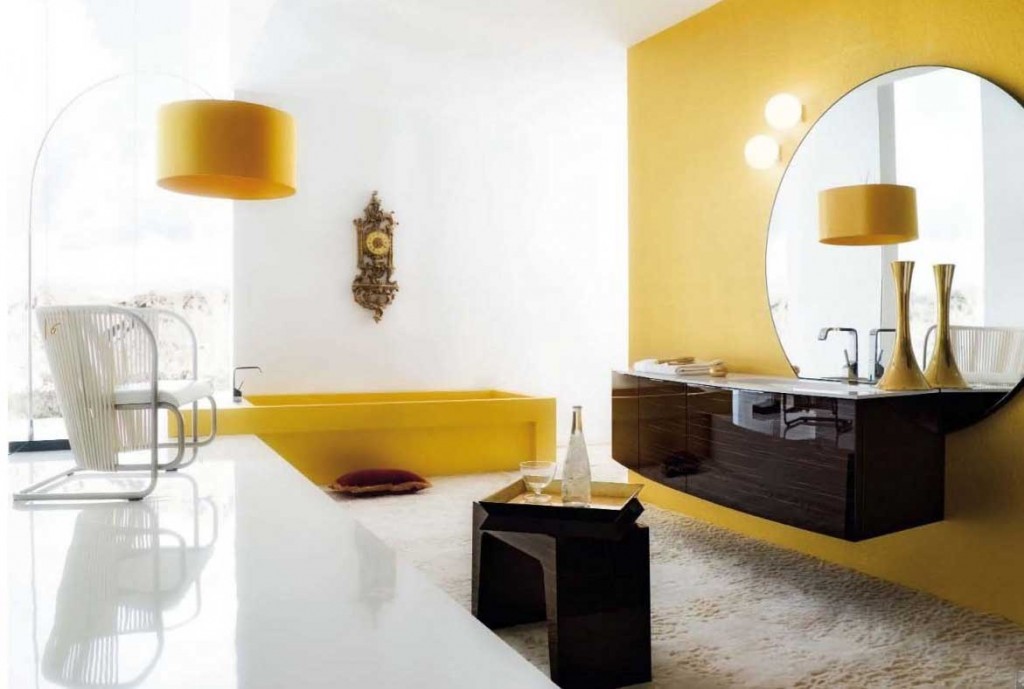 Best White Bathroom Yellow Accents