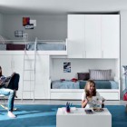 Blue and White Contemporary Teenagers Room Design Ideas