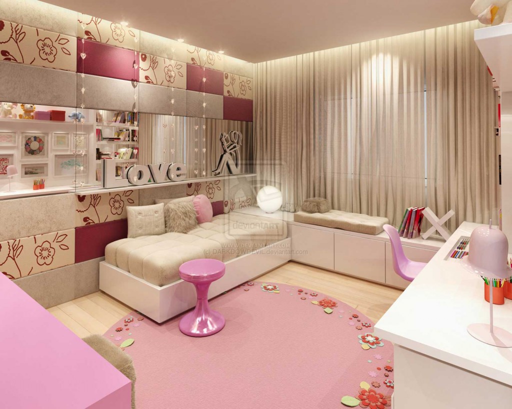 Comfort Pink Girl Bedroom by DARKDOWDEVIL