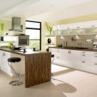 Contemporary White Kitchen with Green Accents