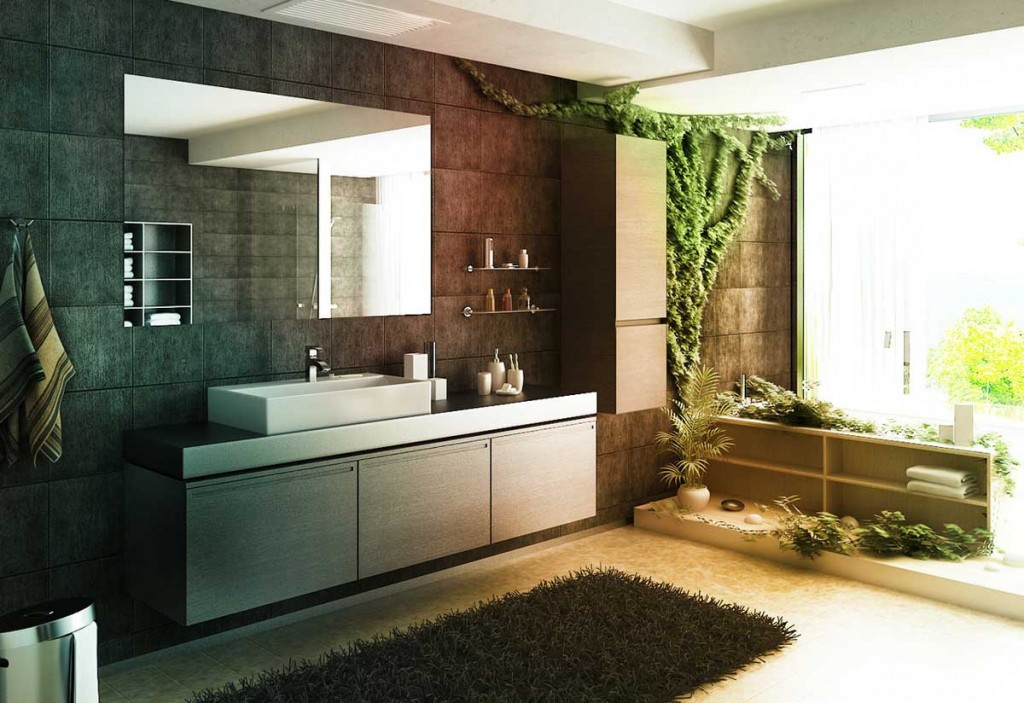 Cool Zen Bathroom Forest Atmosphere by Bizkitfan