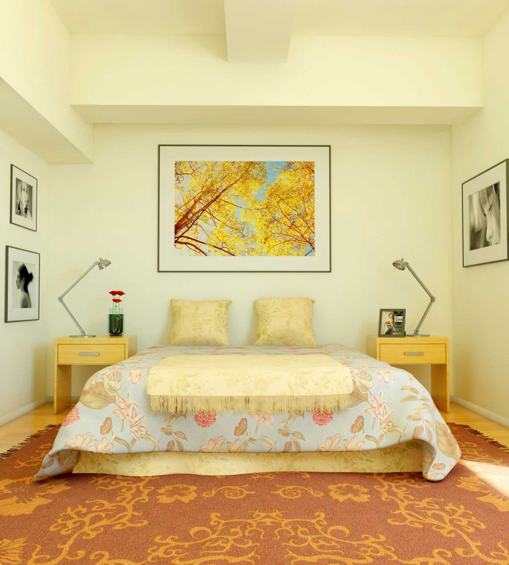Cream Colored Shining Bedroom