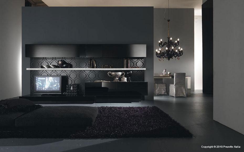 Dark Modern Living Space Italia Living Room
