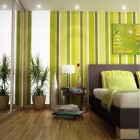 Green Bold Striking Striped Bedroom By Index 11