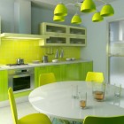Green and Yellow Kitchen Combination Design