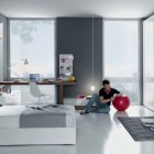 Grey and White Contemporary Teenagers Room Design Ideas