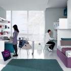 Jade Mauve White Contemporar Teenagers Room Shared Design Ideas