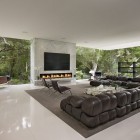 Luxury and Comfort Living Room with Gass Walls Glass Pavilion