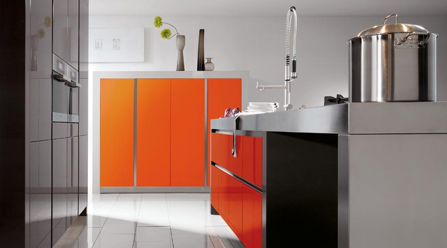 Minimalistic Gifflos Orange Kitchen Design