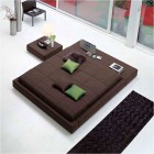 Modern Brown Bed Furniture with Black Rug