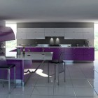 Modern White and Purple Kitchen Furniture Ideas