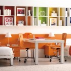 Orange with White Bookcase Teen Room By Tumide