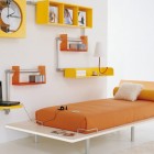 Orange with Yellow Bookcase Teen Room By Tumide