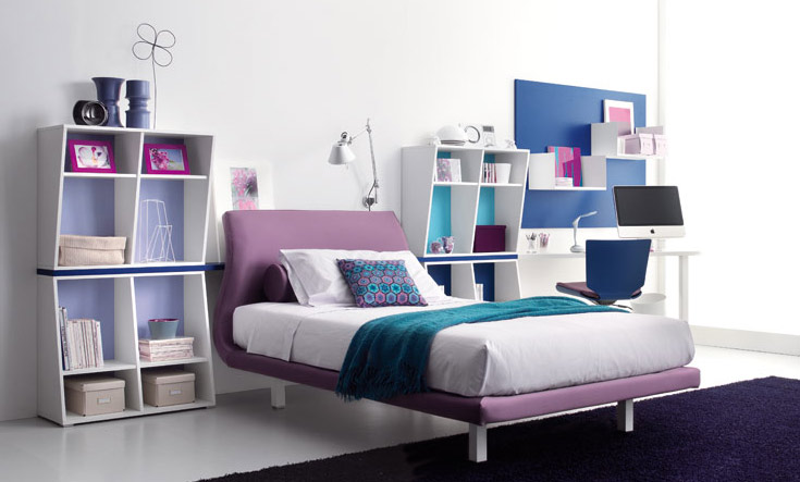 Purple with Blue Rugs Teen Room By Tumide