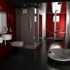 Red and Black Bathroom by Alienmatos